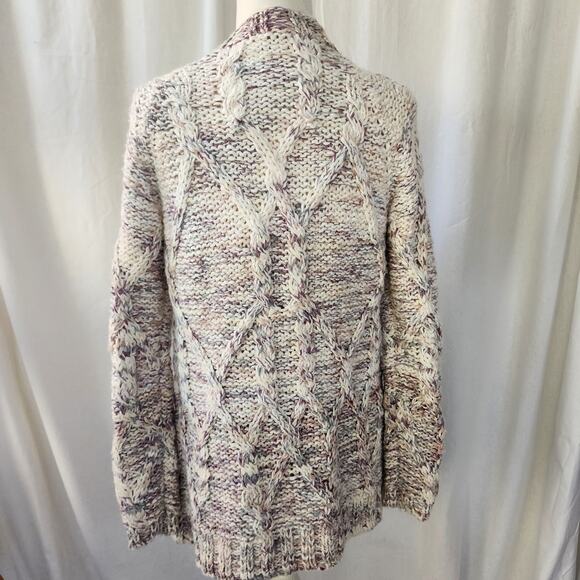 Faherty Fisherman Sweater Cardigan Womens Small Chunky Cable Knit Heavyweight - Picture 3 of 9